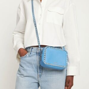 Valentino Garavani rockstud cross body bag blue